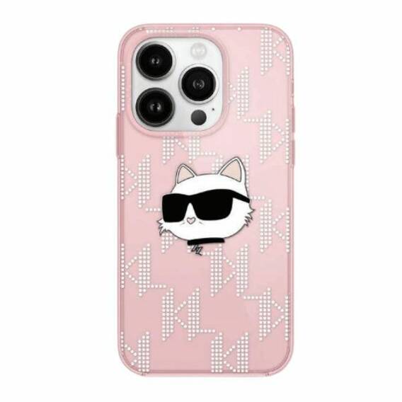 Original Case IPHONE 11 / XR Karl Lagerfeld Hardcase IML Choupette Head & Monogram (KLHCN61HKLPCHP) pink