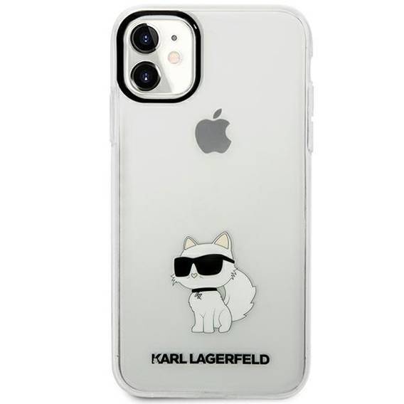 Original Case IPHONE 11 / XR Karl Lagerfeld Hardcase Ikonik Choupette (KLHCN61HNCHTCT) transparent