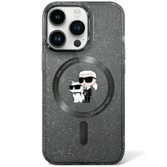 Original Case IPHONE 11 / XR Karl Lagerfeld Hardcase Karl&Choupette Glitter MagSafe (Klhmn61hgkcnok) black