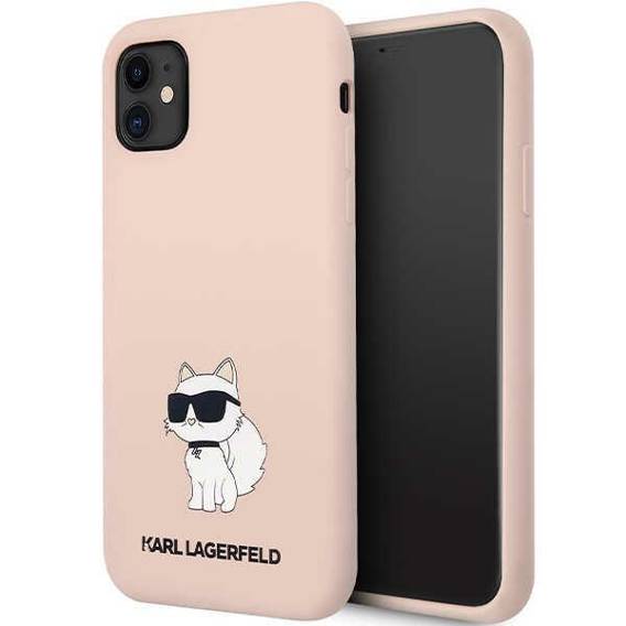 Original Case IPHONE 11 / XR Karl Lagerfeld Hardcase Silicone Choupette (KLHCN61SNCHBCP) pink