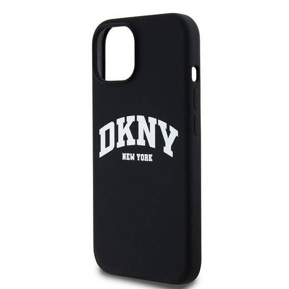 Original Case IPHONE 12 / 12 PRO DKNY Hardcase Liquid Silicone White Printed Logo MagSafe (DKHMP12MSNYACH) black