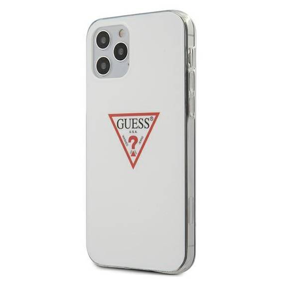 Original Case IPHONE 12 / 12 PRO Guess Hardcase Triangle Collection (GUHCP12MPCUCTLWH) white