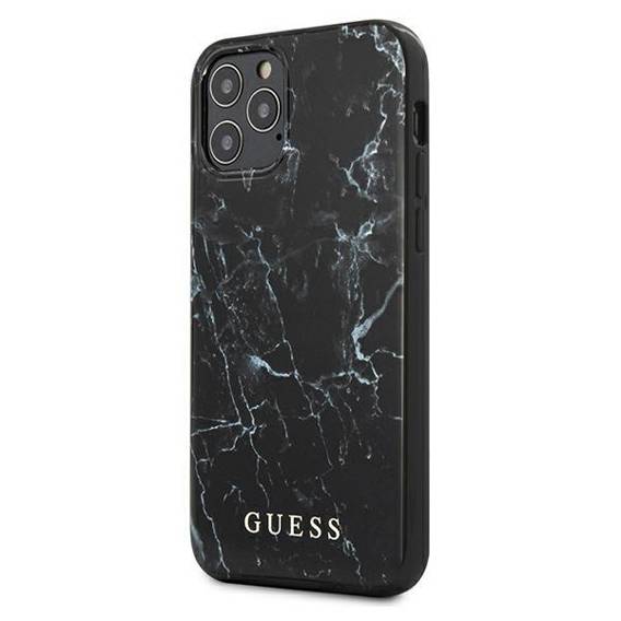 Original Case IPHONE 12 PRO MAX Guess Hardcase Marble (GUHCP12LPCUMABK) black