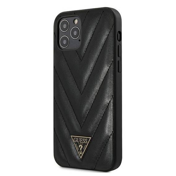 Original Case IPHONE 12 PRO MAX Guess Hardcase V-Quilted Collection (GUHCP12LPUVQTMLBK) black