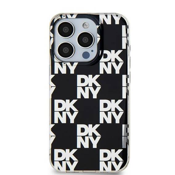 Original Case IPHONE 13 / 14 / 15 DKNY Hardcase IML Checkered Mono Pattern (DKHCP15SHDLCEK) black