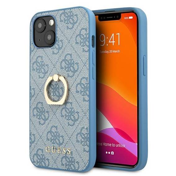 Original Case IPHONE 13 MINI Guess Hardcase 4G with Ring Stand (GUHCP13S4GMRBL) blue