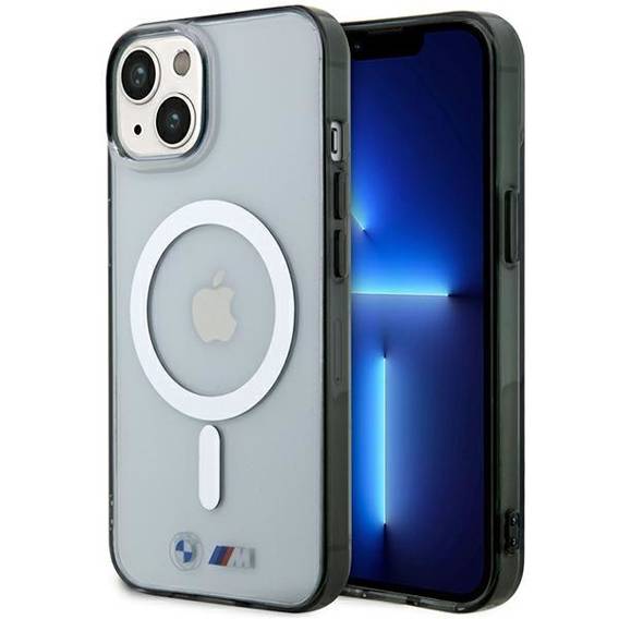 Original Case IPHONE 14 PLUS BMWHardcase Silver Ring MagSafe (BMHMP14MHCRS) transparent