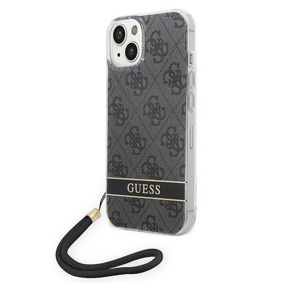 Original Case IPHONE 14 PLUS Guess Hardcase 4G Print Strap (GUOHCP14MH4STK) black