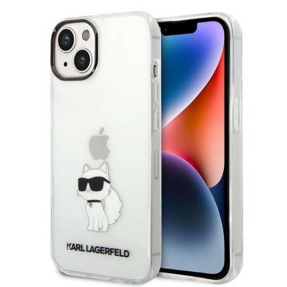 Original Case IPHONE 14 PLUS Karl Lagerfeld Hardcase IML NFT Choupette (KLHCP14MHNCHTCT) transparent