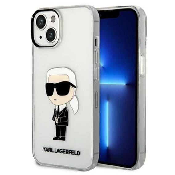 Original Case IPHONE 14 PLUS Karl Lagerfeld Hardcase IML NFT Ikonik (KLHCP14MHNIKTCT) transparent