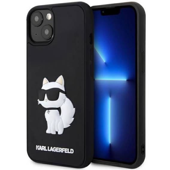 Original Case IPHONE 14 PLUS Karl Lagerfeld Hardcase Rubber Choupette 3D (KLHCP14M3DRKHNK) black