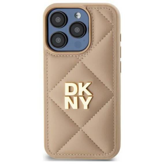 Original Case IPHONE 14 PRO DKNY Quilted Stack Logo (DKHCP14LPQDSLE) beige