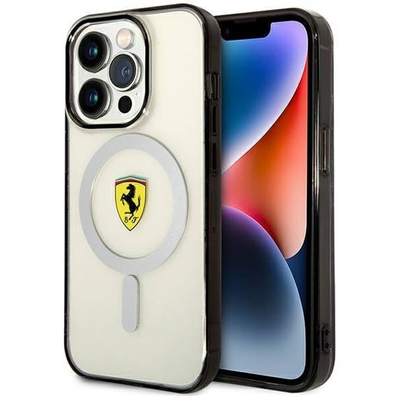 Original Case IPHONE 14 PRO Ferrari Hardcase Outline Magsafe (FEHMP14LURKT) transparent