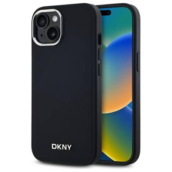 Original Case IPHONE 15 PLUS DKNY Hardcase Plain Logo MagSafe (DKHMP15MPSCMCLK) black