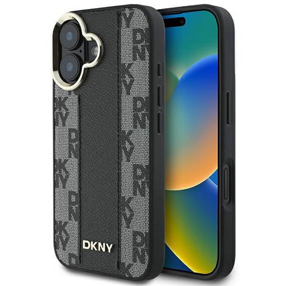 Original Case IPHONE 16 DKNY Hardcase Checkered Pattern MagSafe (DKHMP16SPCPVSLK) black