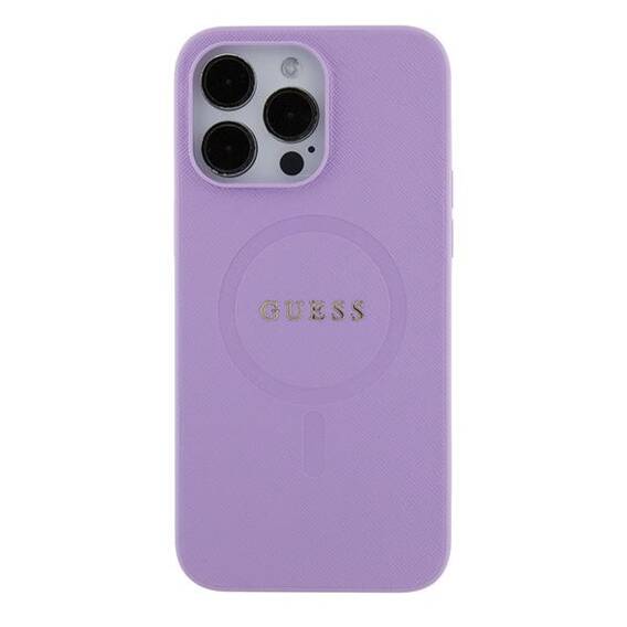 Original Case IPHONE 16 Guess Hardcase Saffiano MagSafe (GUHMP16SPSAHMCU) purple