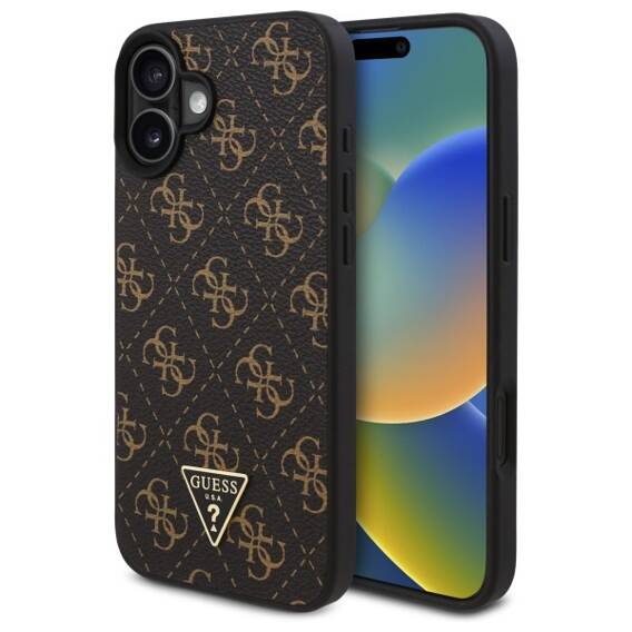 Original Case IPHONE 16 PLUS Guess Hardcase New 4G Triangle (GUHCP16MPG4GPK) black