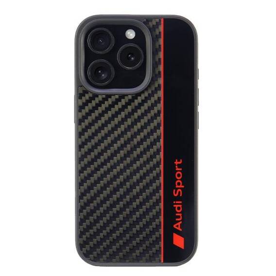 Original Case IPHONE 16 PRO Audi Carbon Fiber Stripe (AUS-TPUPCIP16P-R8/D1-BK) black