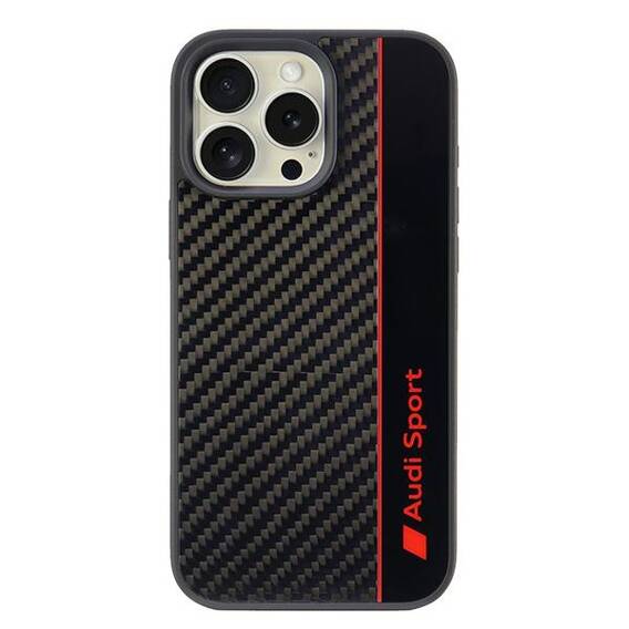 Original Case IPHONE 16 PRO MAX Audi Carbon Fiber Stripe (AUS-TPUPCIP16PM-R8/D1-BK) black