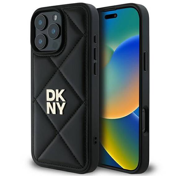 Original Case IPHONE 16 PRO MAX DKNY Quilted Stack Logo (DKHCP16XPQDSLK) black