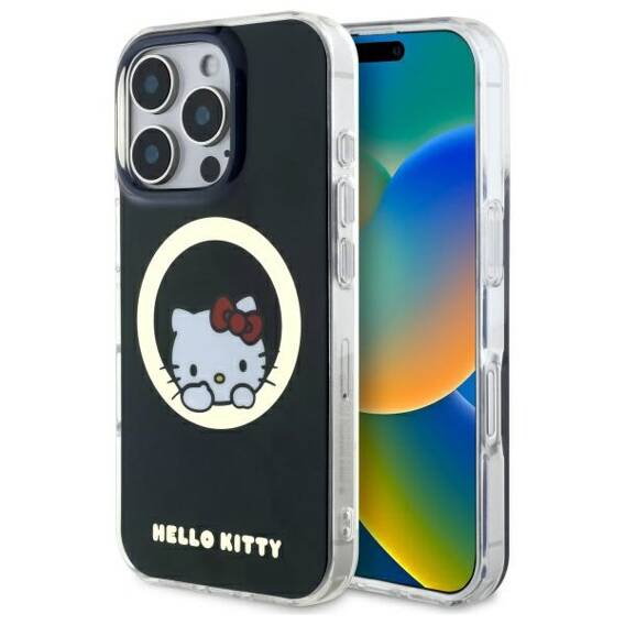 Original Case IPHONE 16 PRO MAX Hello Kitty Hardcase IML Sweet Kitty MagSafe (HKHMP16XHSWKK) black