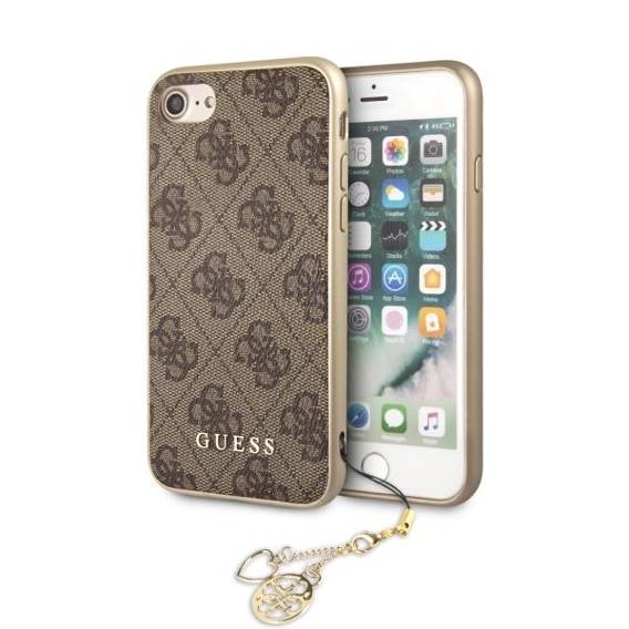 Original Case IPHONE SE 2022 / SE 2020 / 7 / 8 Guess Hard Case 4G Charms Collection (GUHCI8GF4GBR) brown