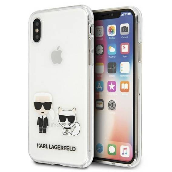 Original Case IPHONE XS MAX Karl Lagerfeld Hardcase Karl&Choupette (KLHCI65CKTR) transparent