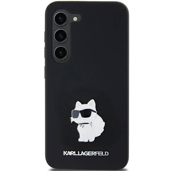 Original Case SAMSUNG GALAXY A35 5G Karl Lagerfeld Silicone Choupette Metal Pin (KLHCSA35SMHCNPK) black