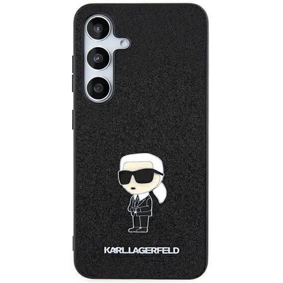 Original Case SAMSUNG GALAXY A55 5G Karl Lagerfeld Hardcase Fixed Glitter Ikonik Logo Metal Pin (KLHCSA55GKNPSK) black