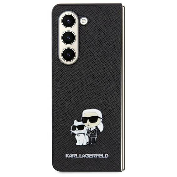 Original Case SAMSUNG GALAXY A55 5G Karl Lagerfeld Hardcase Saffiano Karl&Choupette Pin (KLHCSA55SAKCNPK) black