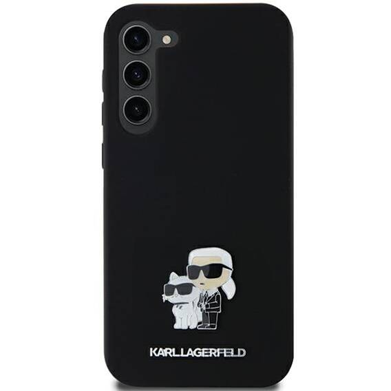 Original Case SAMSUNG GALAXY A55 5G Karl Lagerfeld Hardcase Silicone Karl&Choupette Metal Pin (KLHCSA55SMHKCNPK) black