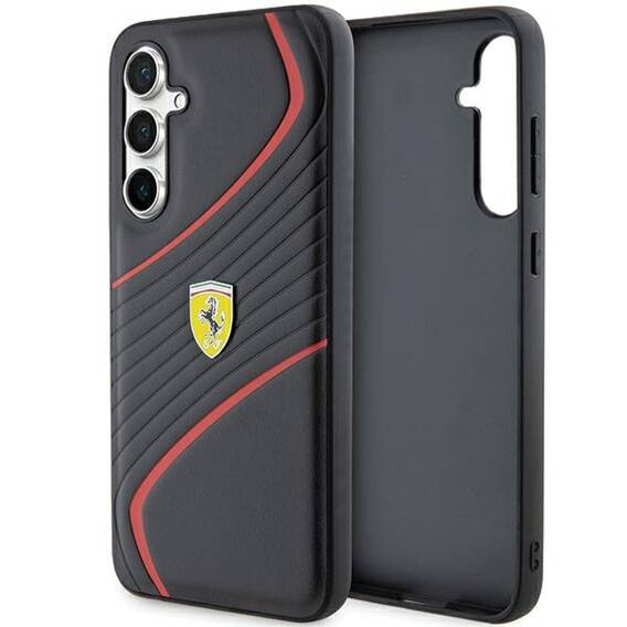 Original Case SAMSUNG GALAXY S23 FE Ferrari Hardcase Twist Metal Logo (FEHCS23FEPTWK) black