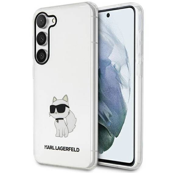 Original Case SAMSUNG GALAXY S23 Karl Lagerfeld Hardcase Ikonik Choupette (KLHCS23SHNCHTCT) transparent