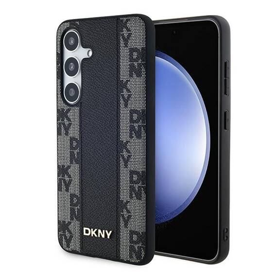 Original Case SAMSUNG GALAXY S24 DKNY Hardcase Leather Checkered Mono Pattern MagSafe (DKHMS24SPCPVSLK) black