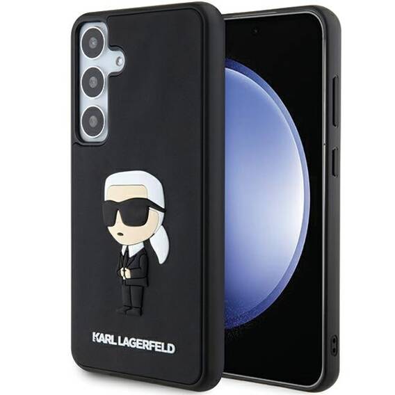 Original Case SAMSUNG GALAXY S24 Karl Lagerfeld Hardcase 3D Rubber Ikonik (KLHCS24S3DRKINK) black