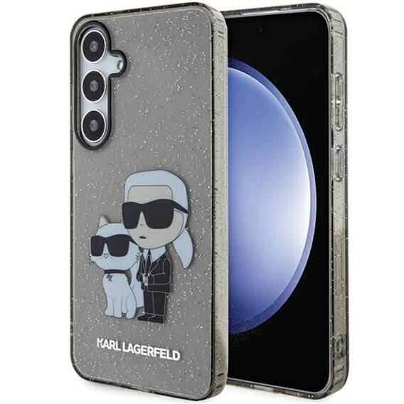 Original Case SAMSUNG GALAXY S24 Karl Lagerfeld Hardcase Glitter Karl&Choupette (KLHCS24SHNKCTGK) black