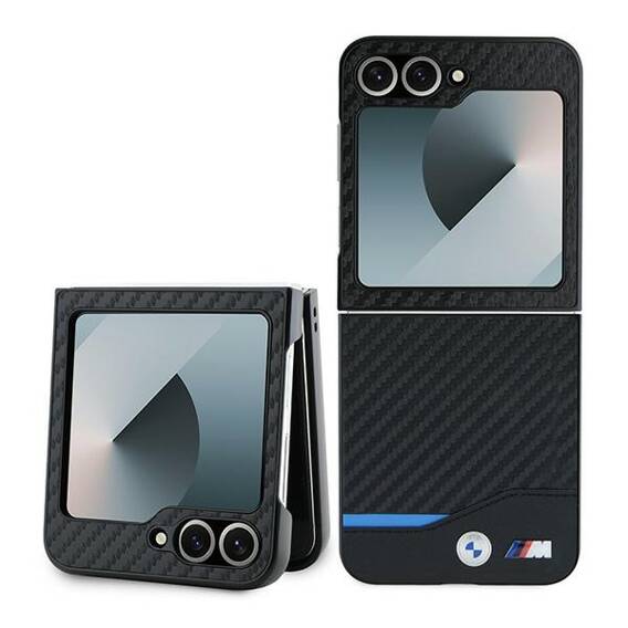 Original Case SAMSUNG GALAXY Z FLIP 6 BMW Hardcase Carbon Blue Line (BMHCZF622NBCK) black