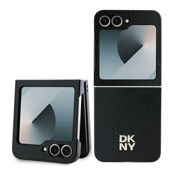 Original Case SAMSUNG GALAXY Z FLIP 6 DKNY Repeat Pattern Stack Logo (DKHCZF6PSHRPSK) black