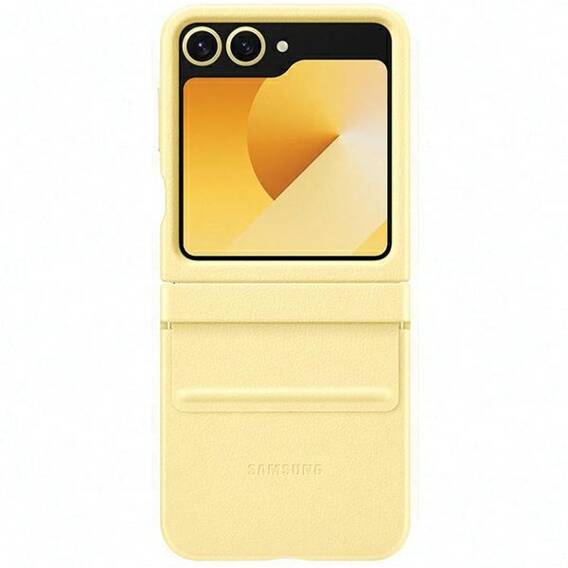 Original Case SAMSUNG GALAXY Z FLIP 6 ECO-Leather Case (EF-VF741PYEGWW) yellow