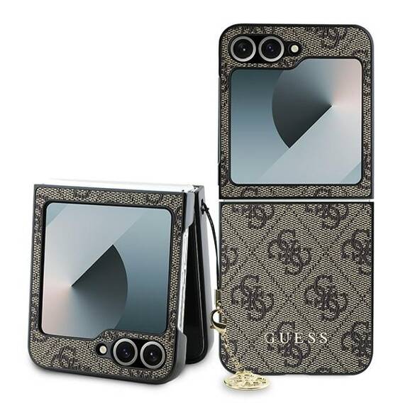 Original Case SAMSUNG GALAXY Z FLIP 6 Guess Hardcase 4G Charms Collection (GUHCZF6GF4GBR) brown