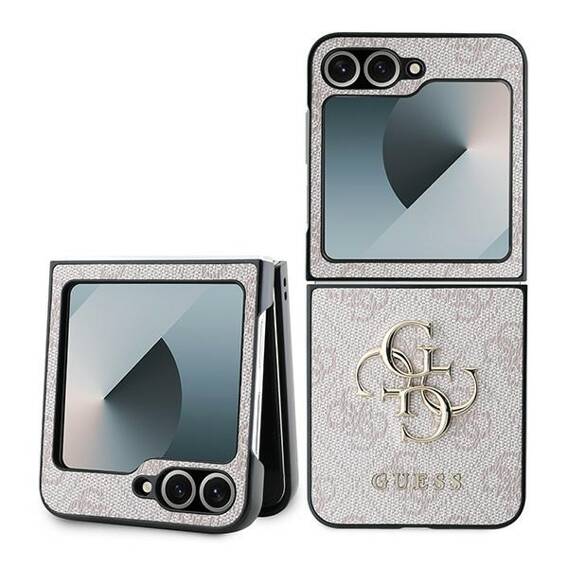 Original Case SAMSUNG GALAXY Z FLIP 6 Guess Hardcase Leather 4G Metal Logo (GUHCZF64GMGPI) pink