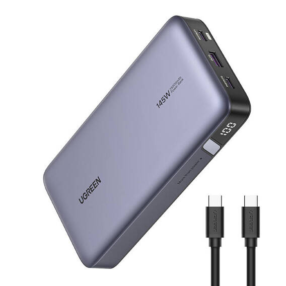 Powerbank 25000mAh 145W PD USB + 2x USB-C UGREEN PB205 gray