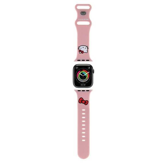 Strap for APPLE WATCH 1 / 2 / 3 / 4 / 5 / 6 / SE / 7 / 8 (38 / 40 / 41 mm) Hello Kitty Strap Silicone Kitty Head (HKAWMSCHBLP) pink