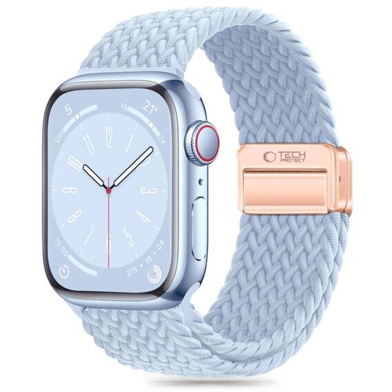 Strap for APPLE WATCH 3 / 4 / 5 / 6 / 7 / 8 / 9 / SE (38 / 40 / 41 MM) Tech-Protect Nylonmag Baby blue