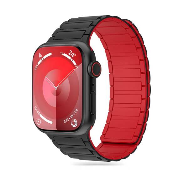 Strap for APPLE WATCH 4 / 5 / 6 / 7 / 8 / 9 / SE / ULTRA 1 / 2 (42 / 44 / 45 / 49 MM) Tech-Protect Iconband Magnetic black & red