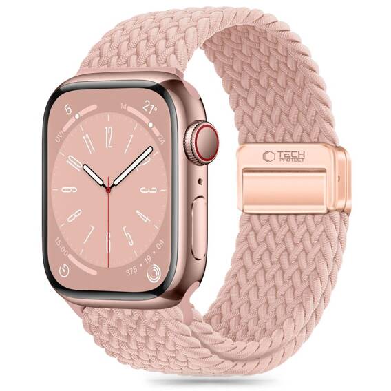 Strap for APPLE WATCH 4 / 5 / 6 / 7 / 8 / 9 / SE / ULTRA 1 / 2 (42 / 44 / 45 / 49 MM) Tech-Protect Nylonmag Dusty Rose pink