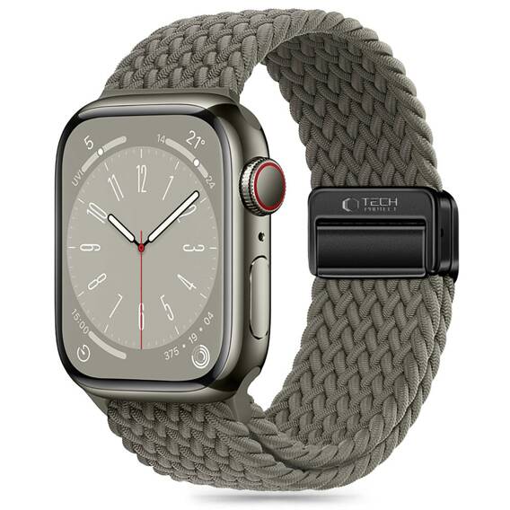 Strap for APPLE WATCH 4 / 5 / 6 / 7 / 8 / 9 / SE / ULTRA 1 / 2 (42 / 44 / 45 / 49 MM) Tech-Protect Nylonmag Olive gray