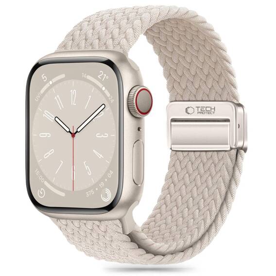 Strap for APPLE WATCH 4 / 5 / 6 / 7 / 8 / 9 / SE / ULTRA 1 / 2 (42 / 44 / 45 / 49 MM) Tech-Protect Nylonmag Starlight creamy