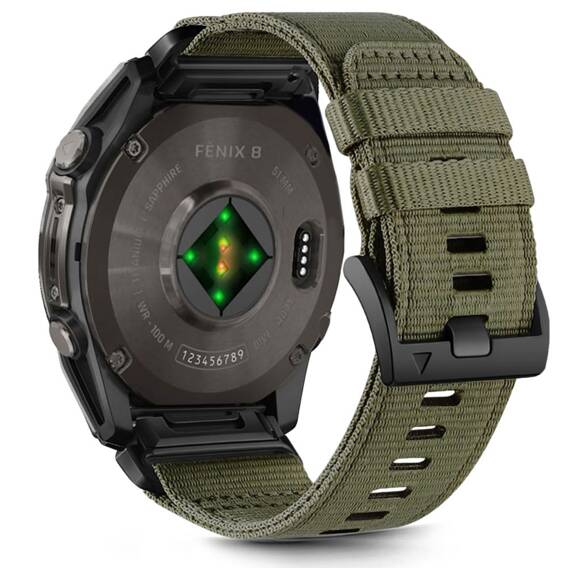 Strap for GARMIN FENIX 5 / 6 / 6 PRO / 7 / 8 / E (47MM) Tech-Protect Nylon Classic Olive Green