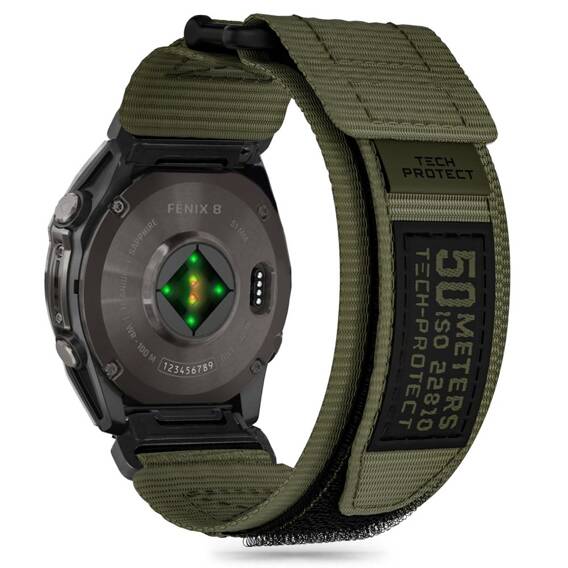 Strap for GARMIN FENIX 5X / 5X PLUS / 6X / 6X PRO / 7X / 8 (51MM) Tech-Protect Scout Pro Military green